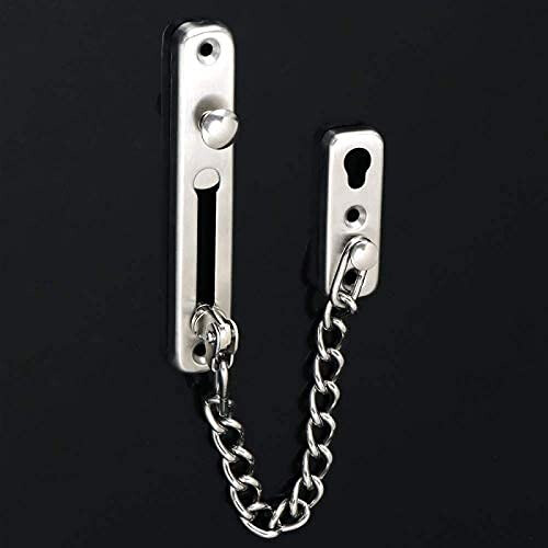 Gold Door Chain Lock with Secure Spring Button, AntiTheft Stainless Steel Security Chain for Home Doors 1