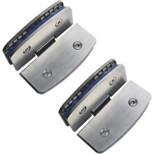 304 Stainless Steel Shower Door Hinges Set of 2, Auto Close 90 Lock, Fits 8–12mm Frameless Glass