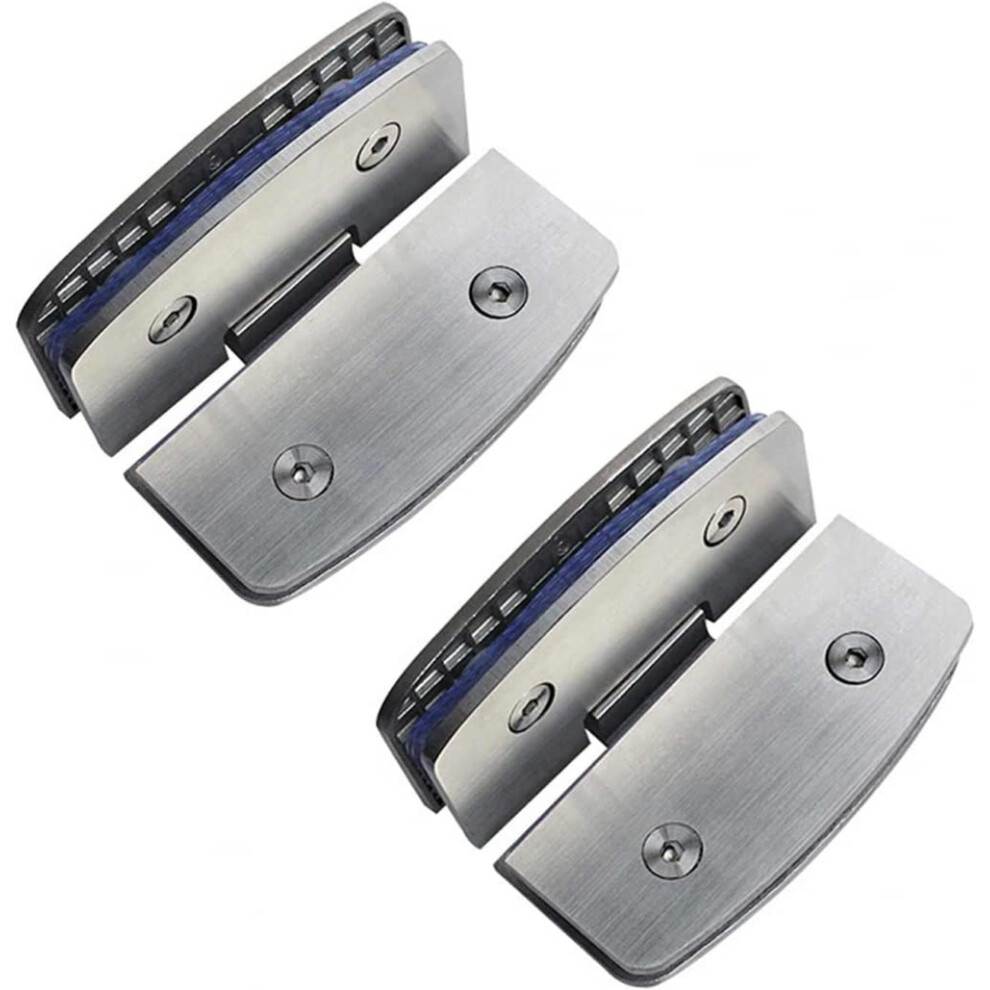 304 Stainless Steel Shower Door Hinges Set Of 2, Auto Close 90 Lock, Fits 8Â12Mm Frameless Glass 9330225348641