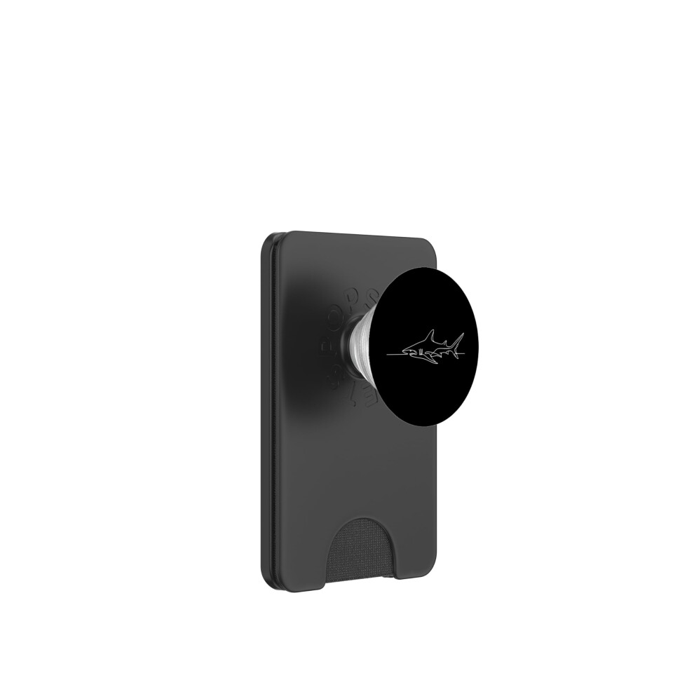 Collapsible Grip And Card Holder With Deep Sea Shark Artwork, Compatible With Magsafe For Iphone 9330225348757