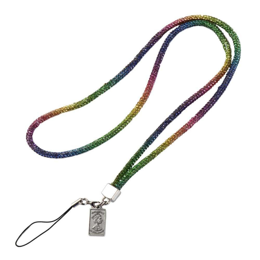 Rhinestone Phone Lanyard Rainbow Bling Crystal Wrist Strap Keychain Lanyard For Mobile Phone 9073542017776