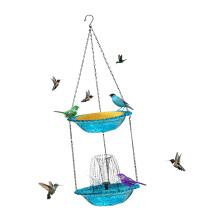 Mangeoire à oiseaux et bain-marie suspendus de fontaines-Bleu