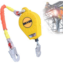 40M Self Retracting Lifeline Fall Arrest Lanyard with Steel Wire Rope, Alloy Steel Hook, QuickAction Braking System