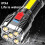 Rechargeable LED Flashlight  Lumens Super Bright Camping Flashlight with Side Work Light Silver 5