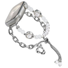Silver Heart Gemstone Band for Apple Watch Women, Adjustable Fashion Bracelet 38mm‑41mm