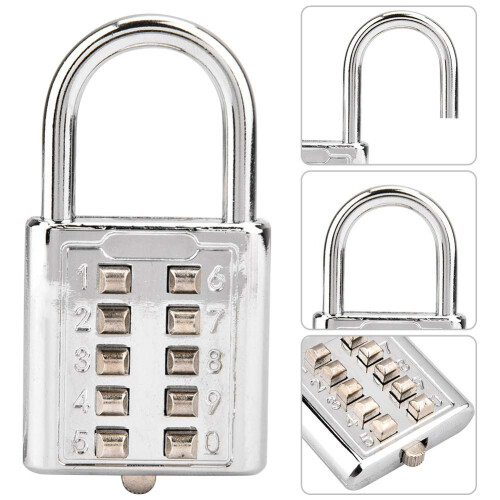 10 Digit Combination Padlock Keyless Numeric Lock with Secure Access for Luggage, Cabinet, Drawer 1