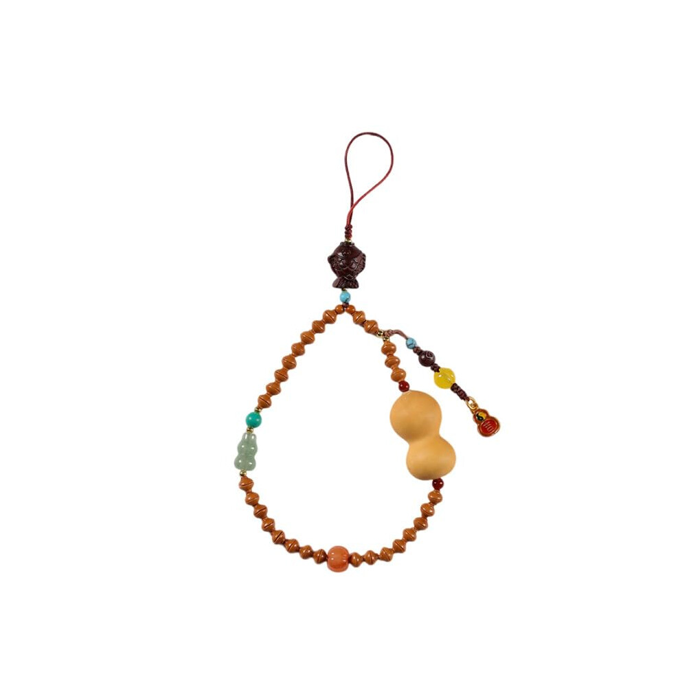 Beaded Phone Lanyard Wrist Strap With Gourd Pendant, Cute AntiâLost Phone Charm Keychain Wristlet 9771547873815