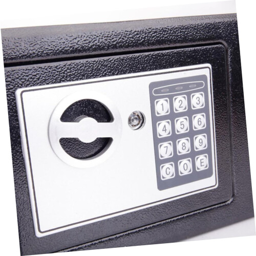 Small Digital Safe Box for Home Office, Solid Steel Construction with Programmable Lock and Key Override, Black 2
