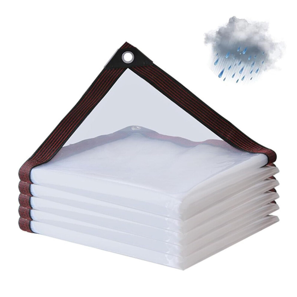 7X16 Ft Clear Vinyl Tarp Heavy Duty Waterproof TearâResistant Pvc Cover For Patio Porch Greenhouse 9073542208259
