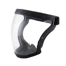 Anti Fog Face Shield for Adults, Clear Reusable Full Face Cover with Glasses Compatible Design, Transparent Black