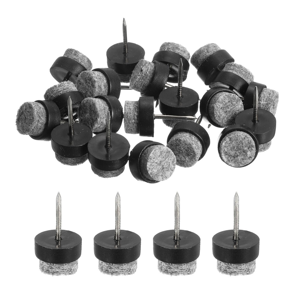 24Pcs Nailon Furniture Sliders Felt Pads For Chair Legs Table Feet Floor Scratch Protection Black 14Mm 9330225349235