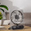 Mode-desktopventilator met veiligheidsgaasbeschermer-Zwart 2