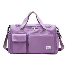Purple Waterproof Travel Duffle Bag with Shoe Compartment, Lightweight Gym Weekender Tote for Women and Men