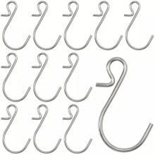 Small S Hooks for Hanging 25 Pack Nickel Plated Metal S Shaped Hooks for DIY Craft Display