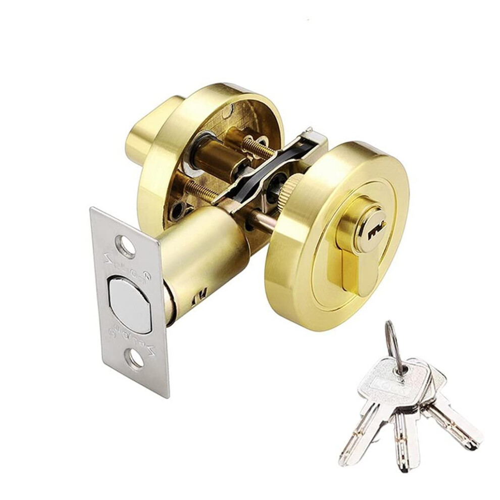 Adjustable Deadbolt Door Lock Cylinder With Keys, Durable Alloy Construction For Wood Interior Doors 9073542018445