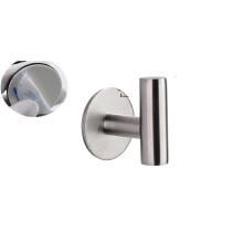 Self Adhesive Wall Hooks 5pcs 304 Stainless Steel Towel Hooks for Bathroom Door Traceless Heavy Duty Hanging Set