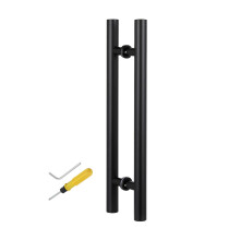 Stainless Steel Round Push Pull Door Handle for Glass and Wood Doors, Heavy Duty with Fittings, 5 Colors
