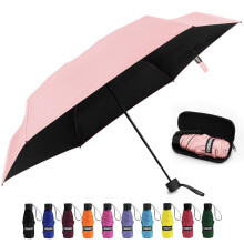 Travel Umbrella UPF50+ UV Protection Lightweight Compact Design Wind Resistant with Case