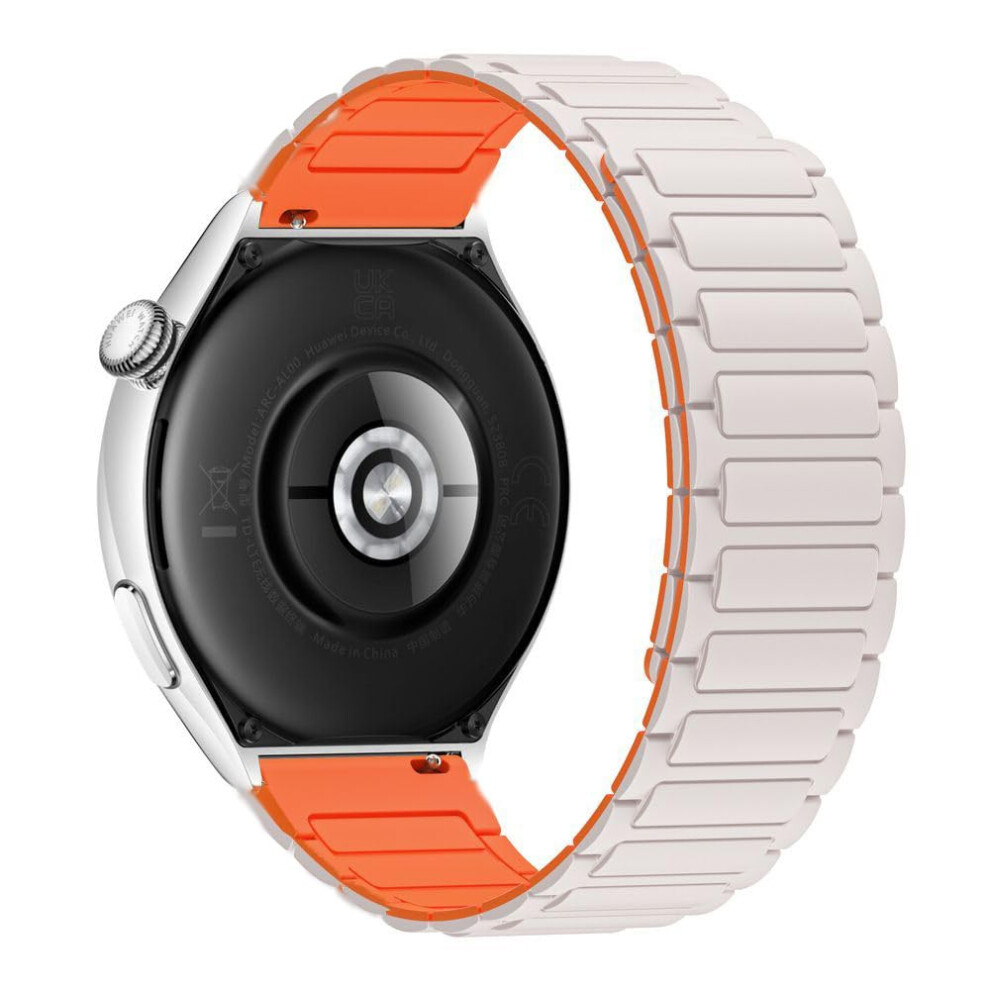 22Mm Silicone Magnetic Watch Band For Huawei Watch Gt5 Gt4 Gt3 Gt2, SweatâResistant Starlight Strap Orange 9073542018612