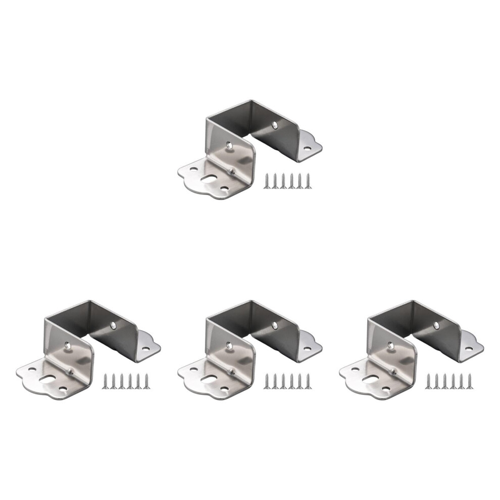Stainless Steel Bed Rail Brackets 40Mm Set Â Rustproof Bed Frame Hardware With Screws For Stable Furniture Connection 9073542018650