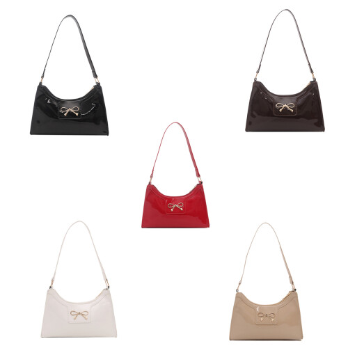 Retro PU-handtas Lichtgewicht schoudertas met grote-Wit 1