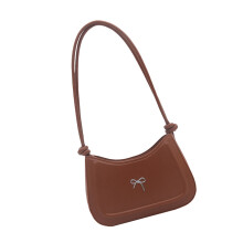 Elegante strikken PU crossbody tas voor dames Zachte-Bruin