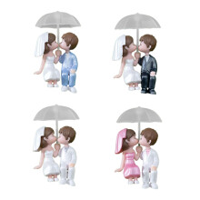 Miniature Couple Lover Figurines for Potted Kiss Dolls Cake