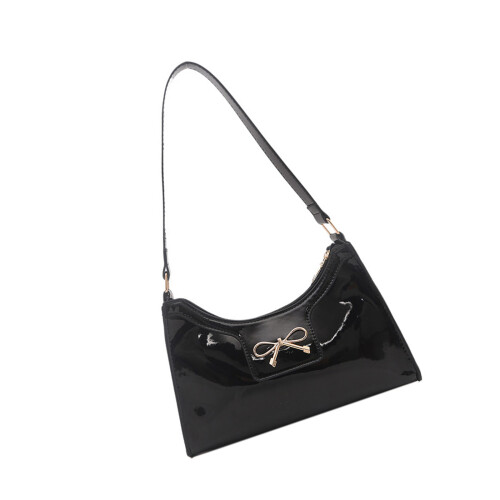 Retro PU-handtas Multifunctionele draagoptie Ruim-Zwart