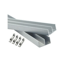 2 Sets Aluminum Alloy Sliding Cabinet Door Track Hardware 50cm for 3–5mm Glass Panels, Smooth Quiet Sliding, Easy Quick Installation