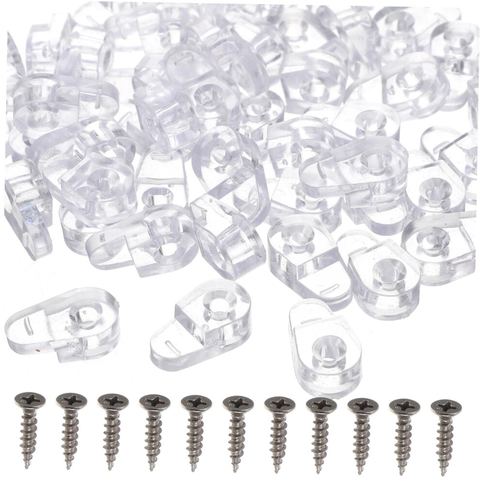 Mirror Mounting Clips And Glass Shelf Brackets Nodrilling Wall Mount Mirror Clamp For Bathroom Decor 9351714498104