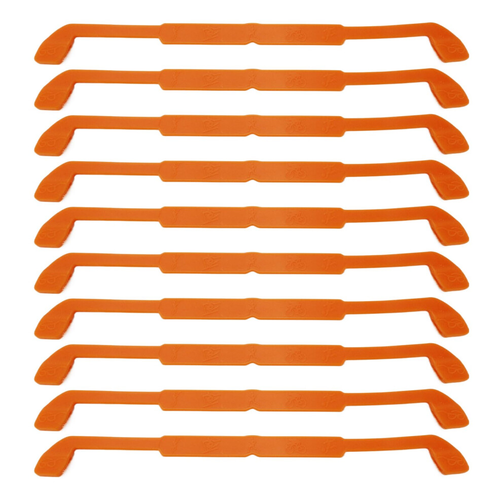Orange 10Pcs Silicone Glasses Strap Set, Durable Eyewear Retainer With Secure Fit For Sports