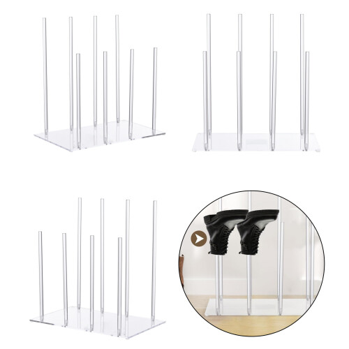 Vertical Shoe Organizers Holds 4 Pair Sturdy Acrylic Boot Rack 1