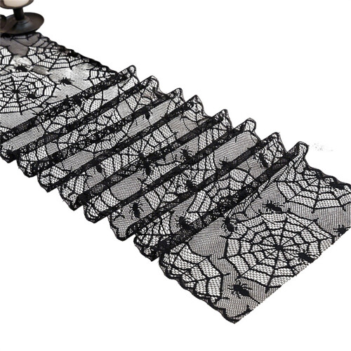 House Table Black Lace Trim Polyester Seasonal-Spider web 3 2