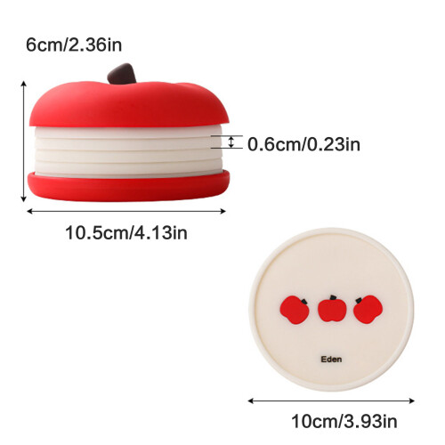 Heat Resistant Round Coaster Nonslip Rubber Base Bright Apples 2