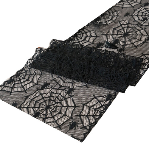 Polyester Halloweens Tablecloth With Lace Pattern-spide 4