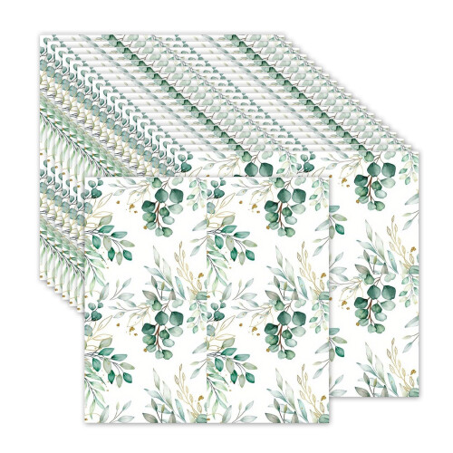Serviettes de table absorbantes avec-Imprimé feuilles vertes