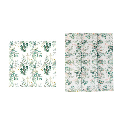 Serviettes de table absorbantes avec-Imprimé feuilles vertes 1
