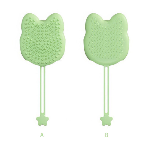 Gant de brosse de Massage en Silicone pour animaux de-Vert