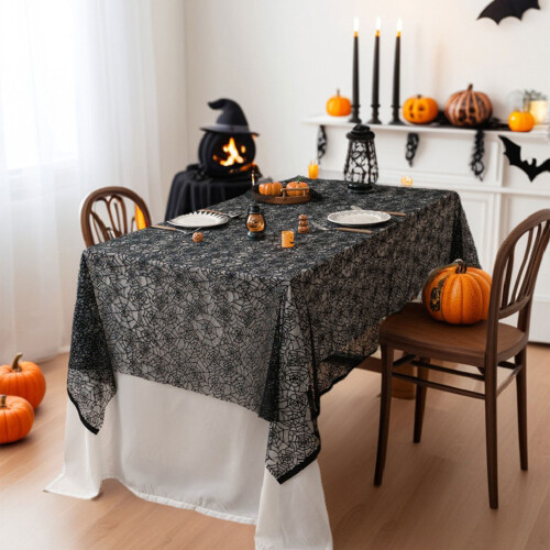 Polyester Table Cover Decorative Sheer Lace-Spider web 1 2