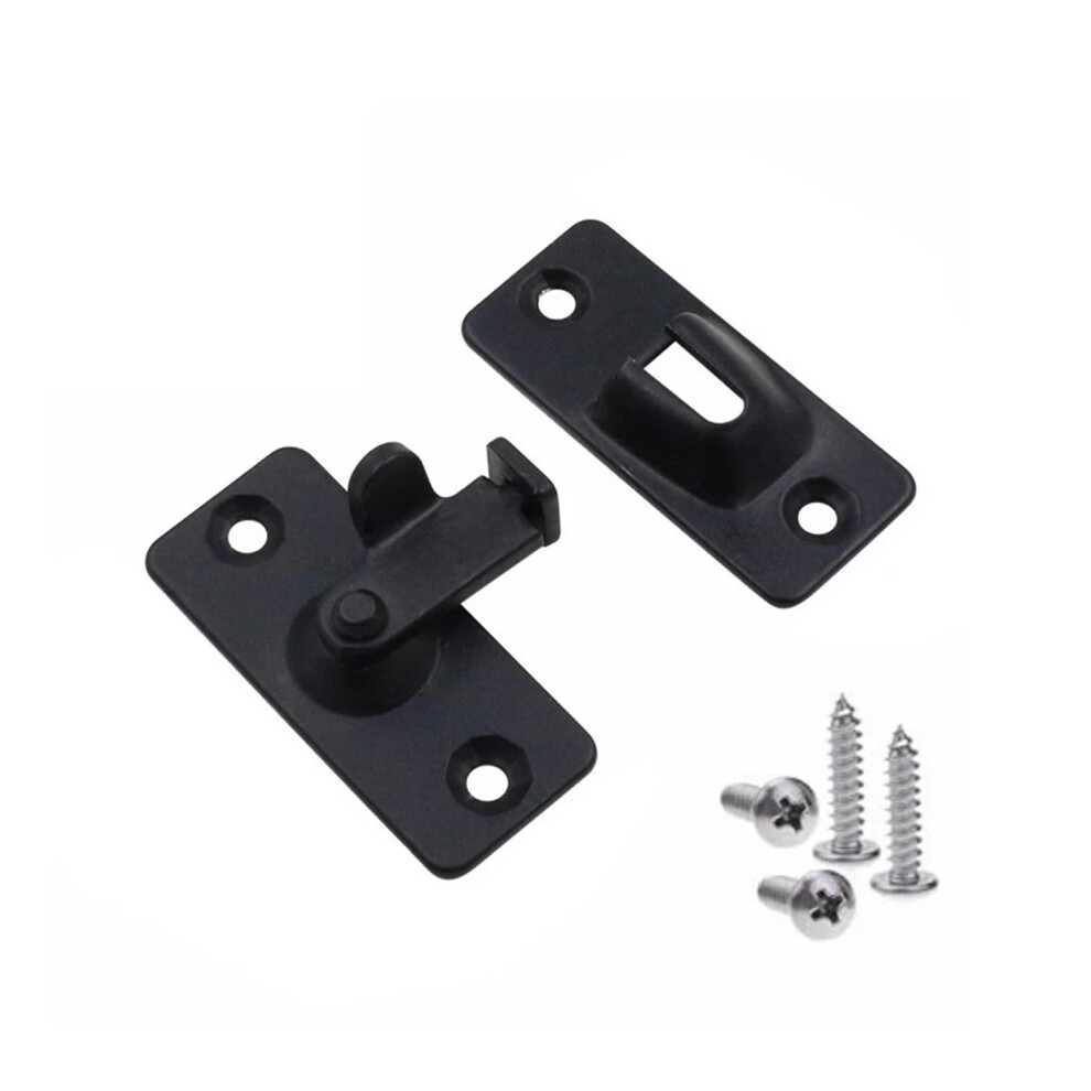 90 Degree Right Angle Door Latch Stainless Steel Barn Door Lock Secure Durable Black Bolt 9771547874898