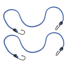 2pcs Adjustable Rubber Bungee Cords with Hooks Elastic Luggage Straps for Motorcycle Car Outdoor Gear