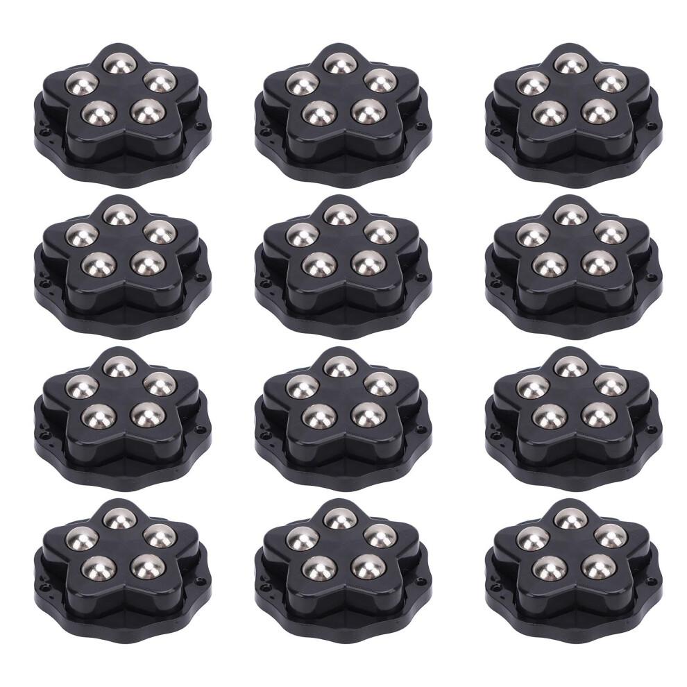 12Pcs Self Adhesive Caster Wheels With Brakes, Heavy Duty 360 Degree Swivel Furniture Casters For Diy And Storage Boxes 9073542019367