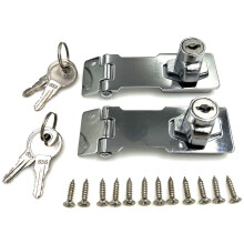 2 Pack 3 Inch Keyed Hasp Lock Set for Cabinets and Toolbox, Durable Metal Latch with Individual Keys