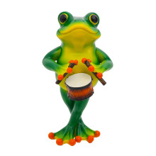 Paire de figurines de grenouilles-Grenouille battant le tambour