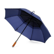 Windproof Travel Umbrella Automatic Open Golf Umbrella with Wooden Handle Large Canopy for Rain