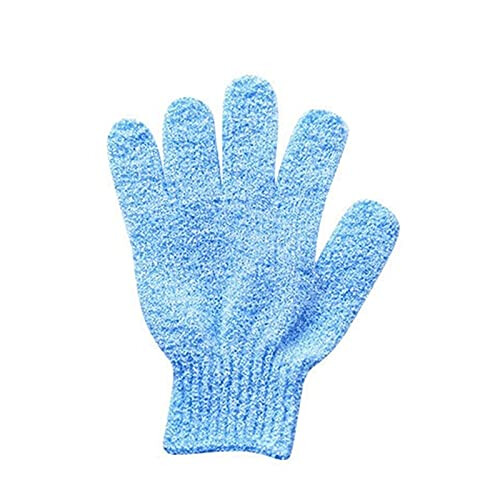 DoubleSided Exfoliating Bath Gloves Blue Reusable Polyester Cleaning Gloves Lightweight Durable