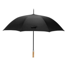Large Windproof Golf Umbrella with Solid Wood Handle, Water‑Repellent Canopy and Quick‑Dry Design (Black)