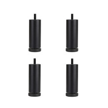 Adjustable Furniture Legs 10cm M8 Black Set of 4, Durable Metal Sofa Legs with Aluminum Alloy Construction and Precise Height Adjustment