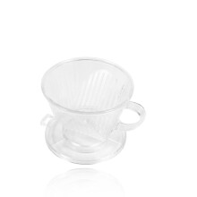 Transparent Resin Pour Over Coffee Maker with Reusable Cone Filter for Home Office and Travel