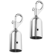 Double Head Stainless Steel Lanyard Hook 3.74 Inch Rustproof Metal Rope Hook for Guardrail and Crowd Control
